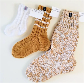 Plyssky strikkede sokker uld